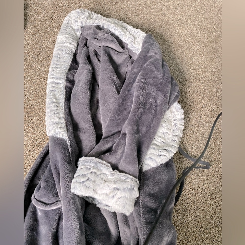 Plush bathrobe